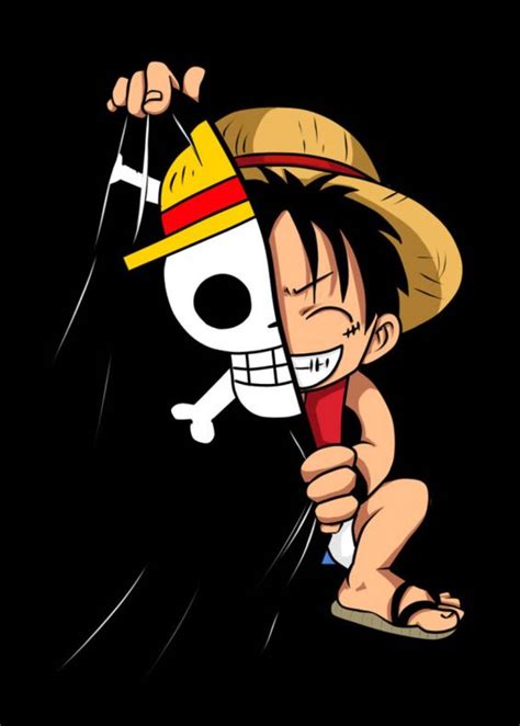 Monkey D. Luffy con su icónica bandera