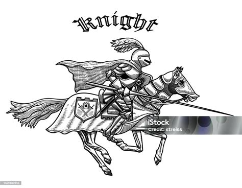 Ilustración de un caballero medieval y una joven