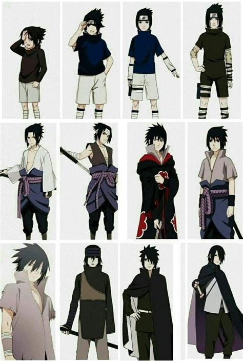 Comparación de diseños de Sasuke: Parte I vs. Shippuden