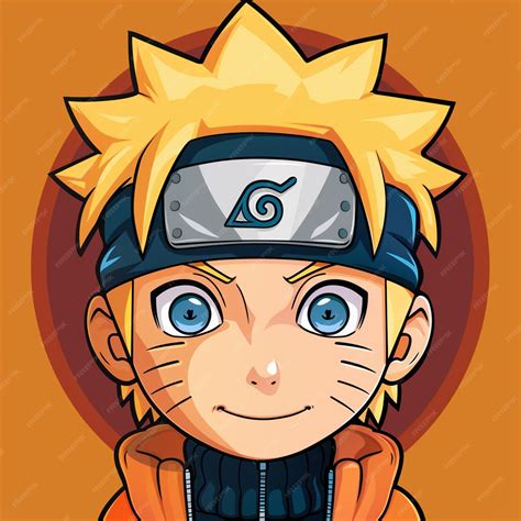 Ilustración de Naruto Uzumaki joven con su traje naranja clásico