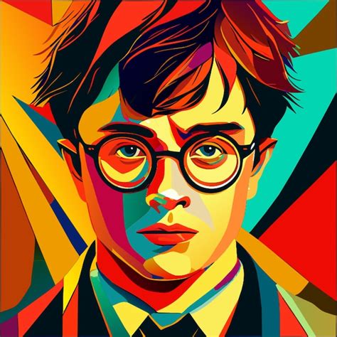 Ilustración de Harry Potter adulto pensativo