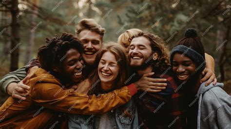 Luffy y Edd abrazándose en un bosque.