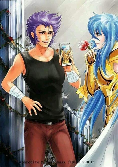 Afrodita y Deathmask enfrentando a Rhadamanthys