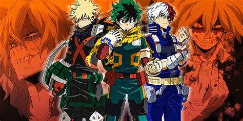Infografía comparando los Quirks de Todoroki y Bakugou