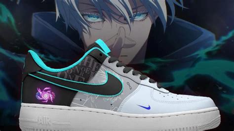Ilustración de personajes de Jujutsu Kaisen en zapatillas Nike