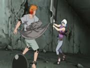Jūgo y Suigetsu discutiendo en la guarida de Orochimaru