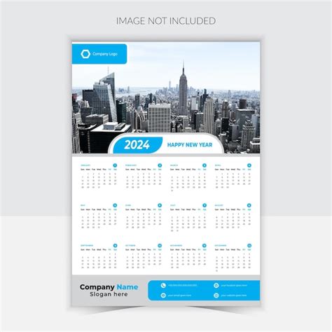 Diseño de calendario de pared abierto mostrando el mes y las ilustraciones