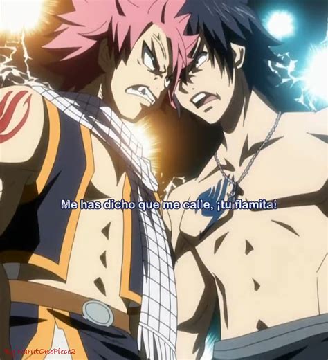 Gray y Natsu peleando en Fairy Tail