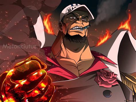 Akainu en Marineford en One Piece
