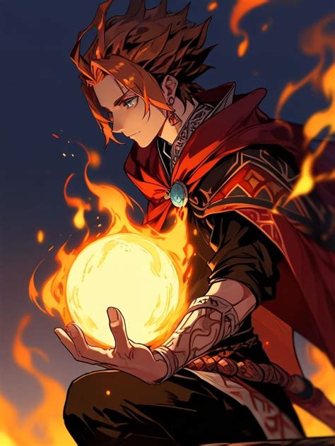 Ilustración de un personaje lanzando una bola de fuego