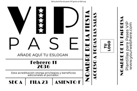 Ilustración de un pase de evento con acceso preferente