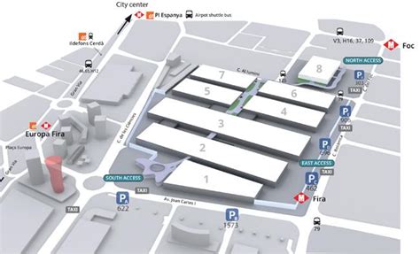 Mapa de Fira Barcelona Gran Via con indicación del Parking D