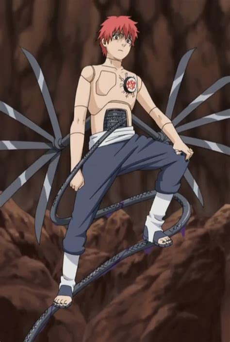 Sasori utilizando sus marionetas en combate