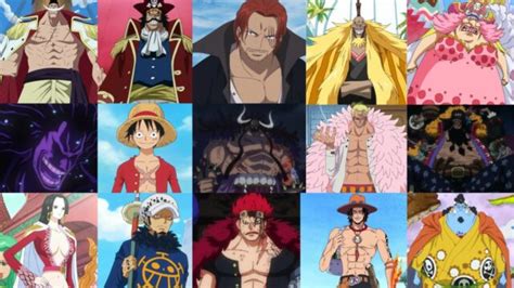 Ilustración de capitanes piratas famosos de One Piece