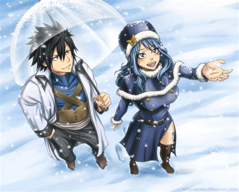 Juvia Lockser y Gray Fullbuster en pose de batalla