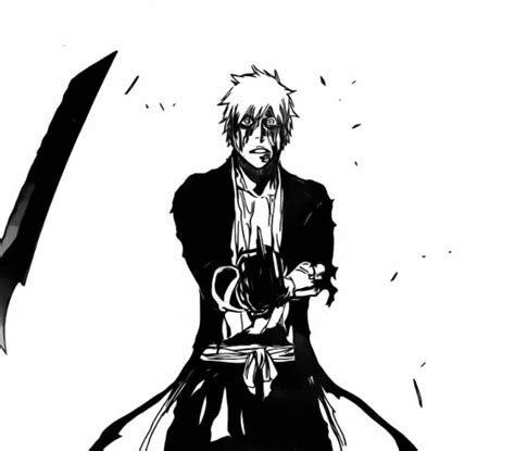 El Hollow de Ichigo atrapando la espada rota