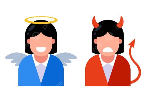 Representación de un personaje con una dualidad angelical y demoníaca