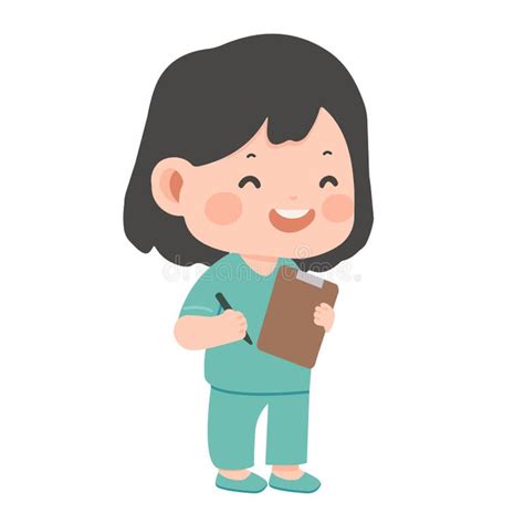 Ilustración de una enfermera sonriente con sobrepeso