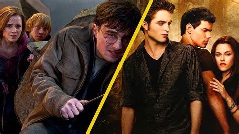 Personajes de Harry Potter y Crepúsculo en un ambiente invernal