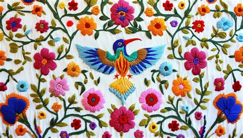 Detalles de bordado y patrones en un kimono rosa y azul