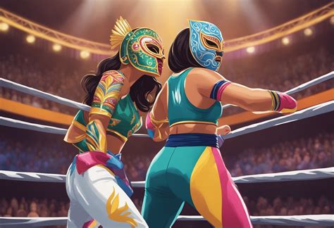 Ilustración de una luchadora de lucha libre femenina
