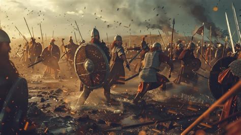 Escena de batalla naval vikinga