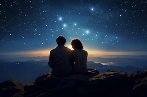Pareja Natsu y Lucy mirando las estrellas