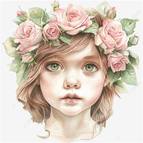 Ilustración de una niña con cabellos rosas y ojos chocolate
