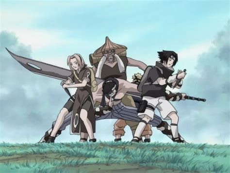 Zabuza Momochi enfrentándose al Equipo 7