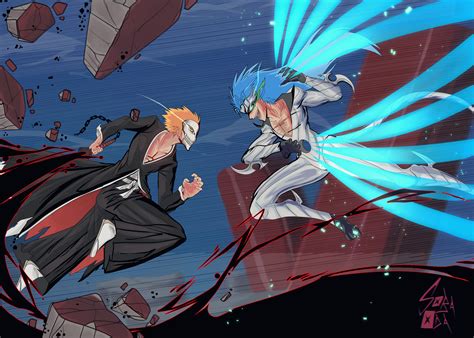 Ichigo vs Grimmjow en su máxima expresión