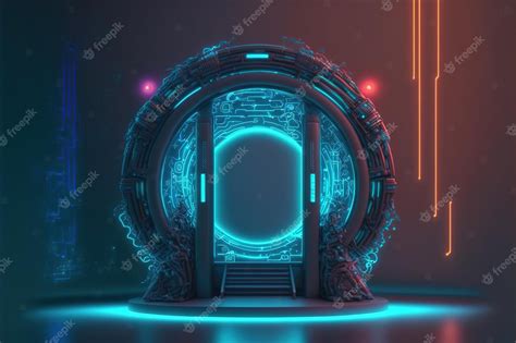 Representación visual de un portal de teletransportación