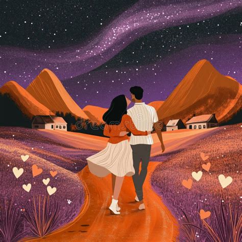Dos personajes caminando juntos bajo un cielo estrellado