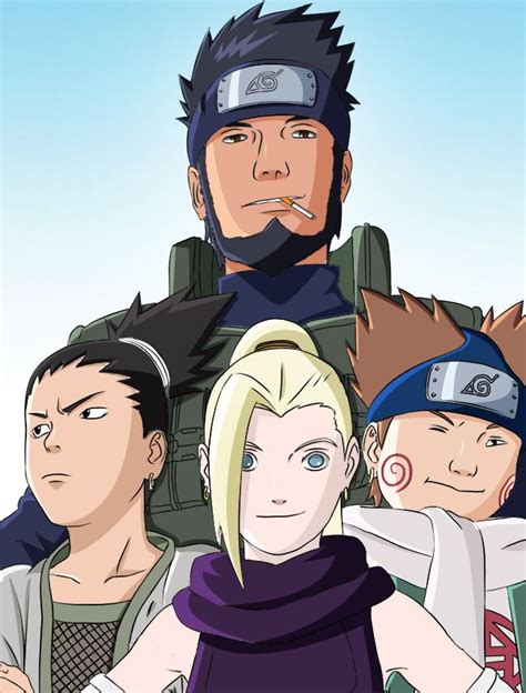 Equipo 10: Asuma, Shikamaru, Choji e Ino