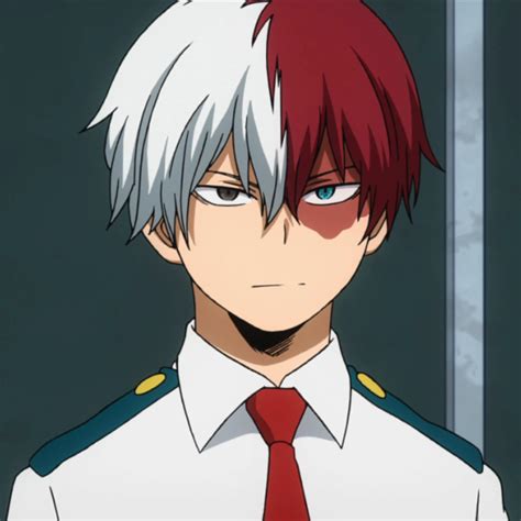Personaje Shouto Todoroki de My Hero Academia en estilo anime