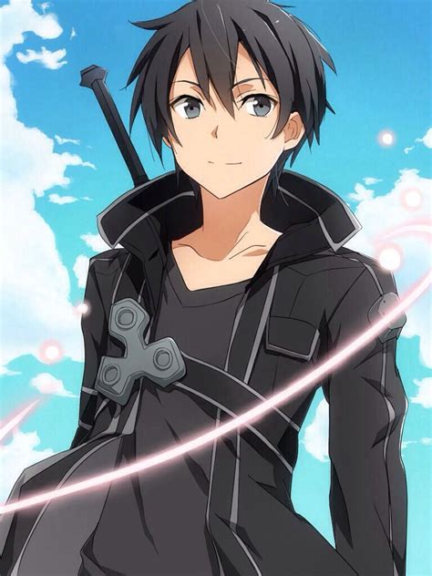 Ilustración de Kirito con otro personaje masculino en un estilo anime.