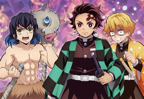 Personajes de Demon Slayer: Tanjiro, Zenitsu e Inosuke