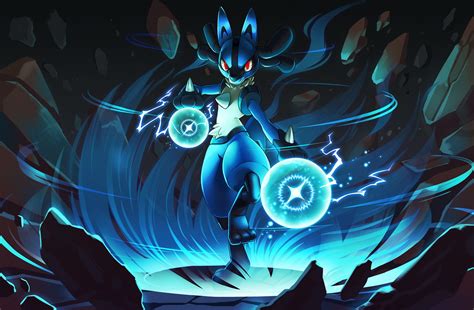 Ilustración de Lucario en estilo anime