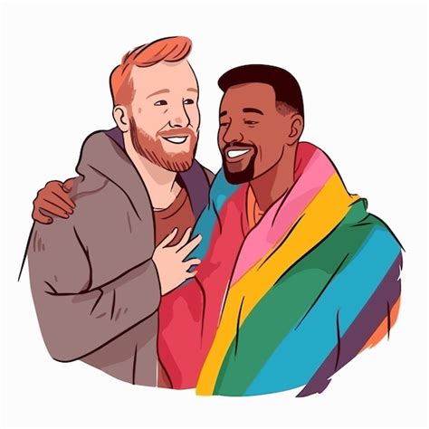 Ilustración de una pareja gay en un cómic