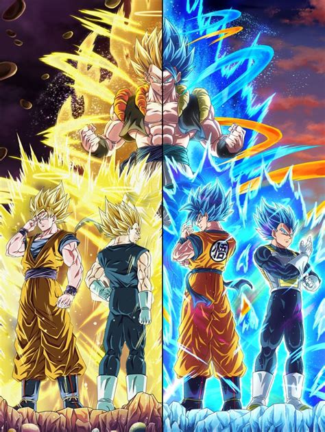 Comparativa visual de las auras de Goku y Gogeta