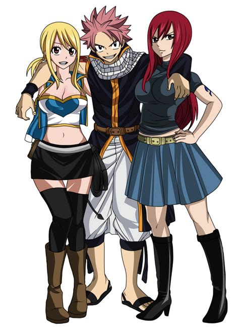 El equipo de Natsu: Erza, Natsu, Gray y Lucy