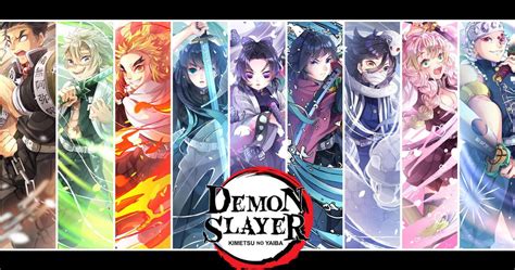 Ilustración de los Nueve Pilares de Demon Slayer