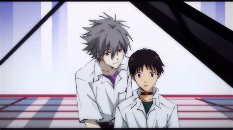 Dibujo de Shinji y Kaworu en el colegio Blanchard