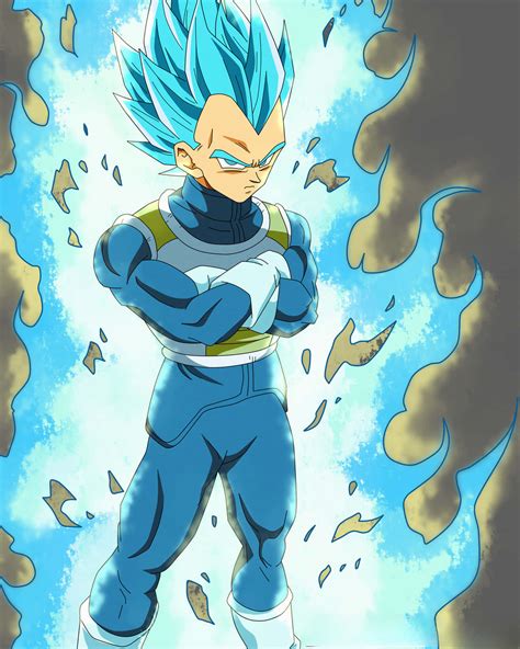 Representación artística del Super Saiyan Azul