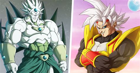 Ilustración de múltiples fusiones de personajes de Dragon Ball