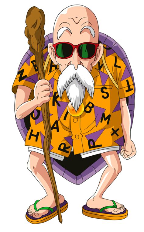 Comparación del disfraz de Mutenroshi con el personaje original