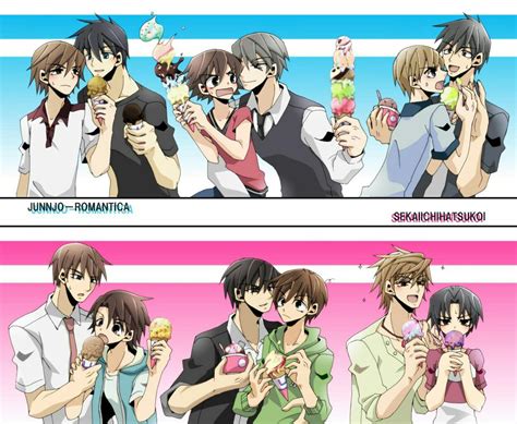 Ilustración de las parejas de Junjou Romantica