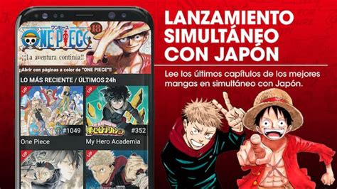Portada de la aplicación MANGA Plus con logos de manga populares.