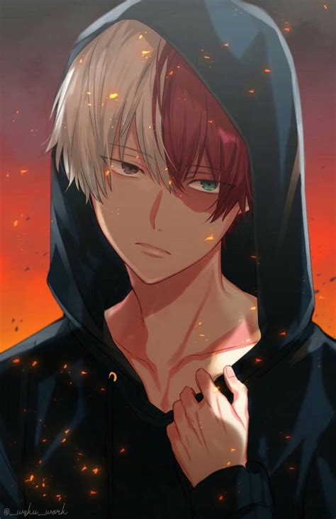 Colección de fanarts de Todoroki en diferentes atuendos de camarero
