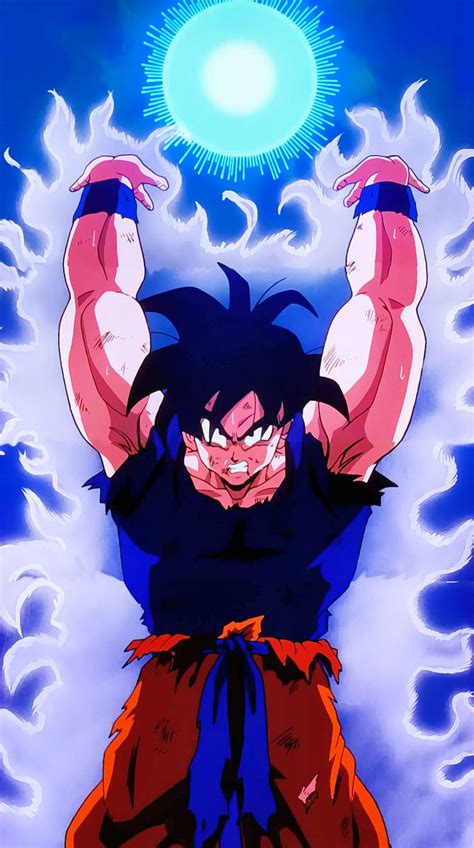 Renderizado 3D de Goku con la Genkidama en proceso