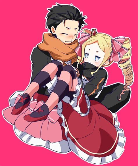 Ilustración de Beatrice y Subaru en Re:Zero